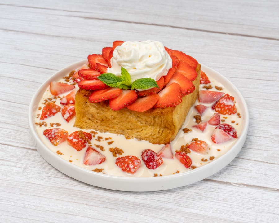 Strawberries and Cream French Toast with whipping cream